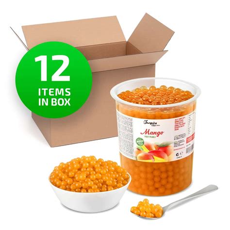 Mango Popping Boba for Bubble Tea | Fruit Pearls | Inspire Food Co