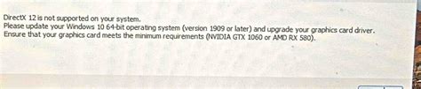 Image result for Operating System Does Not Support DirectX 12