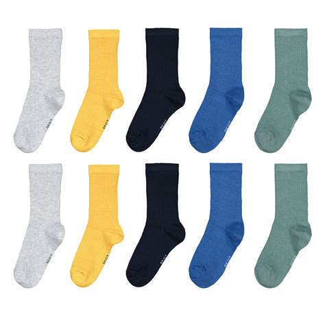 Pack of 10 pairs of socks in ribbed cotton mix, multi-coloured, La ...