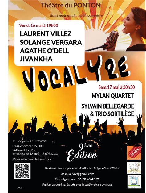 VOCALYRE - 9ème édition, Théâtre Le Ponton, rue Landeronde, 49170 La ...