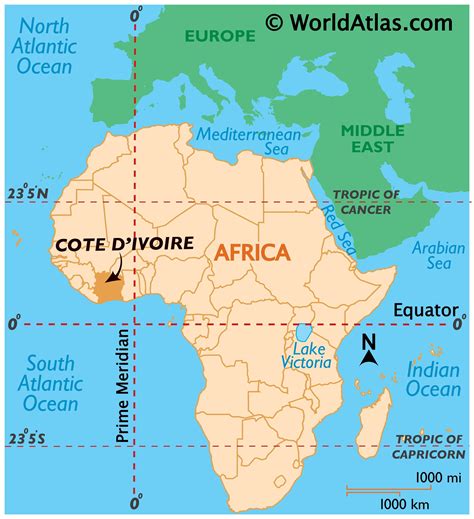 Cote D'ivoire Map / Geography of Cote D'ivoire / Map of Cote D'ivoire ...