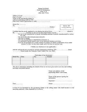 Form VAT-D1 .............................. .. SEAL OF - Fill and Sign ...