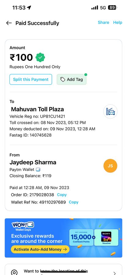 Paytm Mobile Solutions — Fastag amount deducted falsely