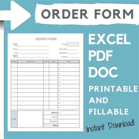 Image result for How to Create a Simple Order Form in Excel