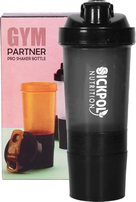 SICKPOL NUTRITION Protein Shaker Bottles with Powder Storage, Gym ...