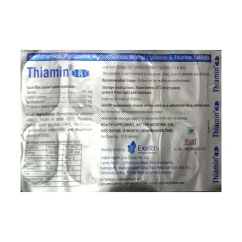 Thiamin R Tablet 10's Price, Uses, Side Effects, Composition - Apollo ...