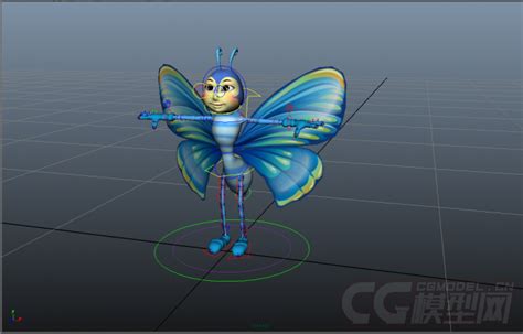 卡通拟人蝴蝶 带贴图和绑定模型-哺乳模型库-模型下载-cg模型网
