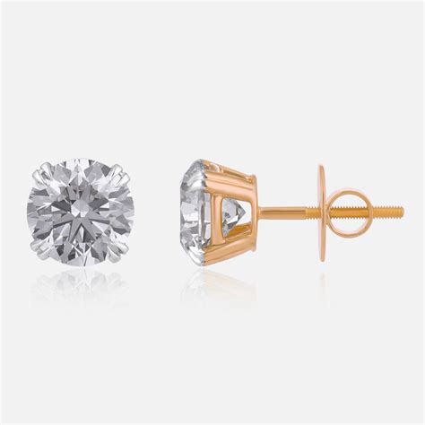 Lab Grown 6.090 Carat Diamond Stud Earrings in 18 Karat Gold | SKU : 0