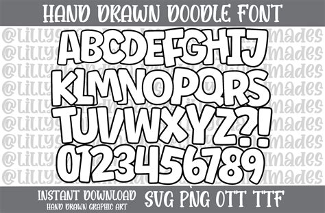 Font Svg, Alphabet Svg, Outline Font Svg, Doodle Font Svg, Handwritten Font Svg, Doodle Letters ...