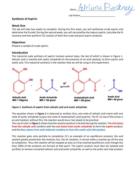 Synthesis Of Aspirin Procedure