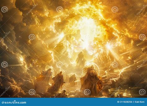 Majestic Ethereal Energy Explosion in Space with Angelic Figures and ...