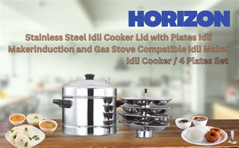 HORIZON Stainless Steel Idly Cooker Lid with Plates Idli MakerInduction ...