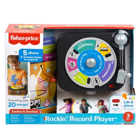 Fisher-Price Rockin’ Record Player Musical Toy with Turntable & 5 ...