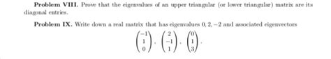 Image result for Upper Triangular Matrix Eigenvalues