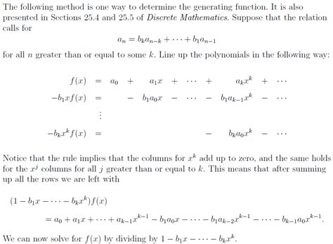 Image result for Recurrence Relation Using Generating Function