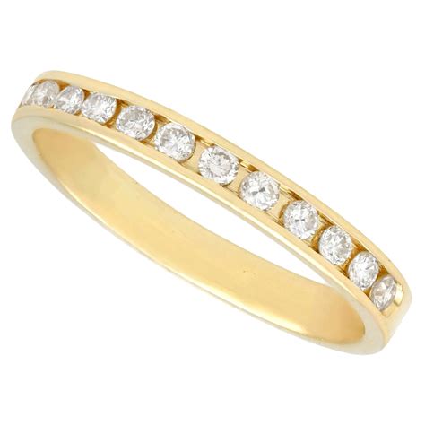Yellow and White Diamond Gold Eternity Ring For Sale at 1stDibs