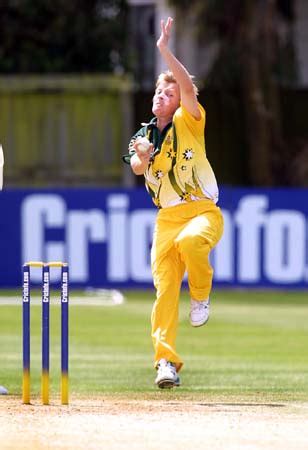 Australian player of the match Cathryn Fitzpatrick makes a delivery ...