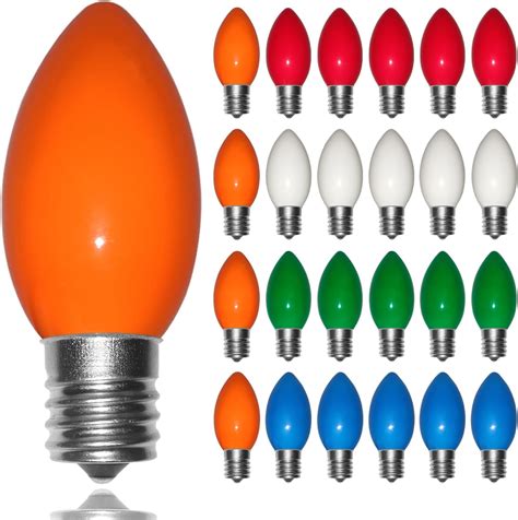 C9 Christmas Light Replacement Bulbs, 25 Pack Ceramic Multicolor ...