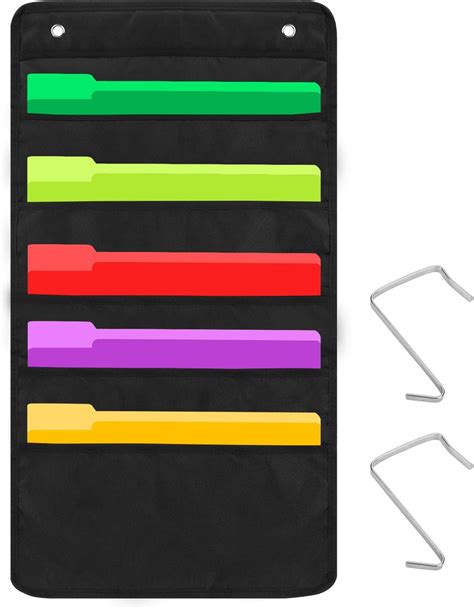 Buy Sinzip Heavy Duty 5 Pocket Door Hanging File Organizer, Black Wall ...