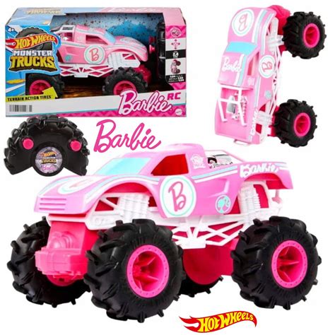 BARBIE HOT WHEELS MONSTER TRUCK RC ZDALNIE STEROWANY POJAZD ZABAWKA ...