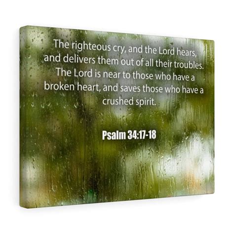 Scripture Walls Psalm 34:17-18 The Righteous Cry Bible Verse Canvas ...