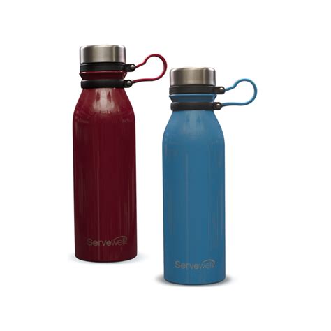 Laguna SS Vacuum Bottle 600 ml - Blue and Red – Servewell Dinnerware