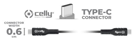 Celly USB Type C to Type C Data and Charging Cable, Suppors Upto 60W ...