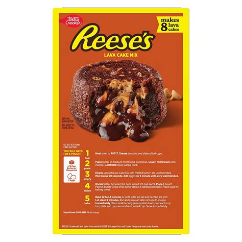 Betty Crocker REESE'S Chocolate Lava Cake Mix Peanut Butter Chips 8 ...