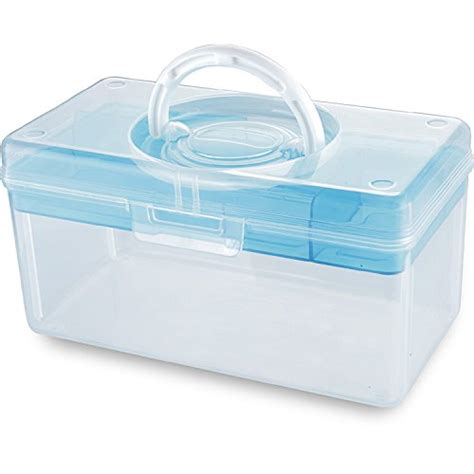 Kurtzy Plastic Storage Box Double Layer Transparent Portable Organizer ...
