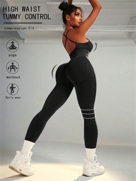 SHEIN Sport Studio 2pcs Seamless High Stretch Yoga Set Tracksuit Gym ...