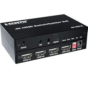 4K HDMI Matrix 2x2 Switch Splitter Audio Extractor Converter 3D PC TV ...