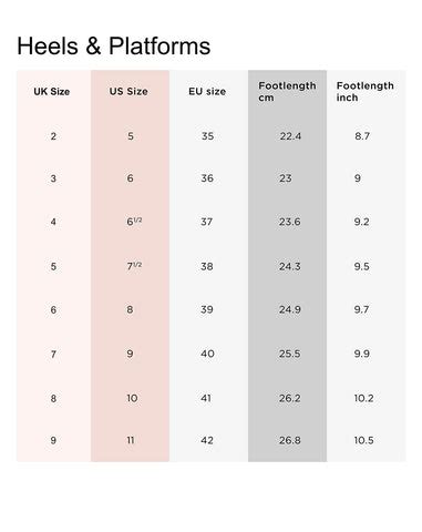 Platforms size chart – Littlebox India