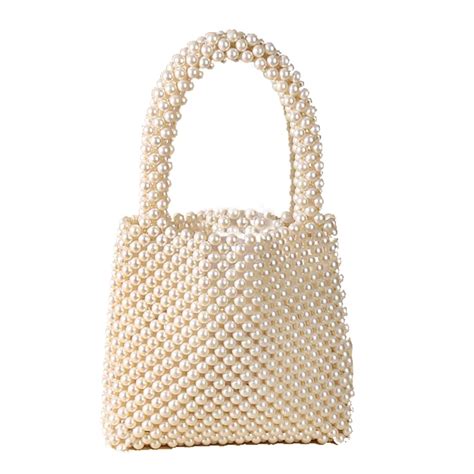 Buy MODARTA BY KAMAKSHI Pearls Bag ideal white handbang handcrafted ...