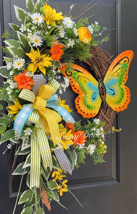 SummerWreath, Summer Wreaths for front door, Grapevine Wreath, Sassy ...