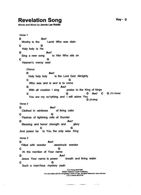 Guitar Chords Revelation Song