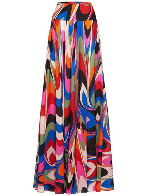 Cotton high waist wide long skirt - Pucci - Women | Luisaviaroma
