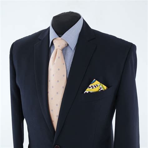 Mens Navy Blue Sport Coat 44R US Size CHRISTIAN BERG Wool Blazer Jacket ...