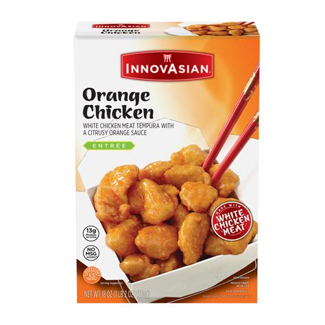 InnovAsian Orange Chicken Meal, 18 oz Frozen Meal with White Chicken ...