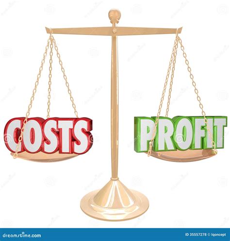 Costs Vs Profit Gold Balance Weighing Words Stock Illustration ...