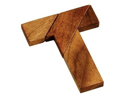 STEM T Tangram Puzzle - Natural Wooden Puzzle, Waldorf Toy, Montessori ...