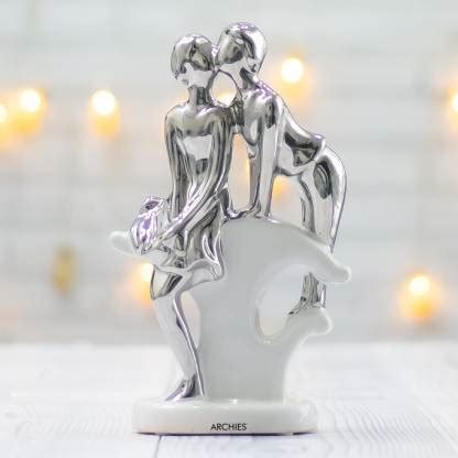 ARCHIES Premium Silver Romantic Couple Statue Decorative Showpiece - 0 ...