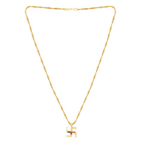 Navratan Swastik Pendant – VOYLLA