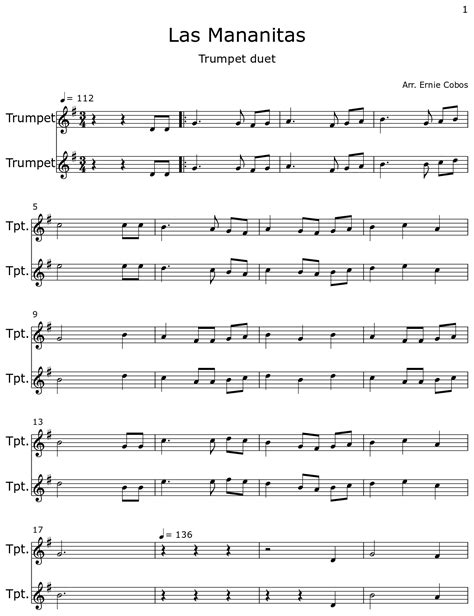 Las Mananitas - Sheet music for Trumpet