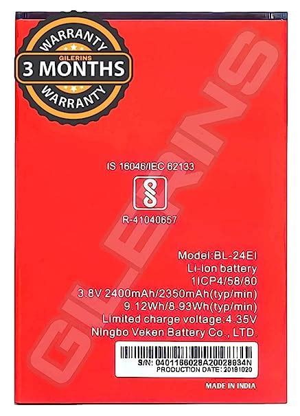 Original BL-24EI Battery for Itel A23 Pro/IT 1508 / A 41 / A 40 / A 44 ...