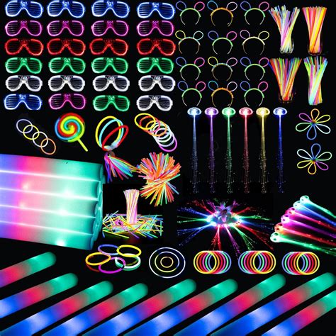 272 PCs Glow Party Supplies, 24 Foam Glow Sticks, 24 LED Glasses and ...