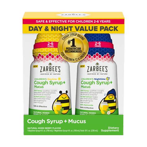 Kid's Cough Syrup + Mucus Daytime/Nighttime Value Pack | Zarbee's®