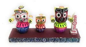 Idolsplace Hand Painted jagannath Ji Idol wooden Statue for Home Temple ...