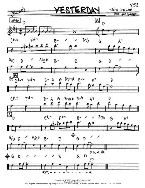 Play Official version of Yesterday sheet music by The Beatles for Piano ...