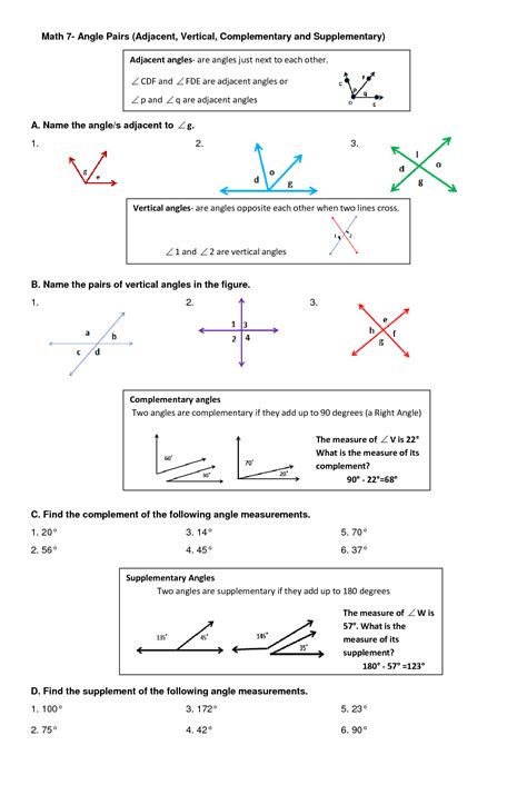 Image result for Adjacent Angles Worksheet