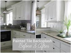 How To Paint Kitchen Tile Backsplash by I Painted Our Kitchen Tile Backsplash The Wicker House How To Paint Kitchen Tile Backsplash